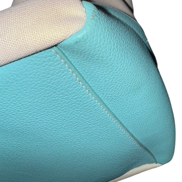 TIFFANY & CO Large Tiffany Blue/Natural Canvas Leather Trim Canvas Tote Bag - Picture 10 of 14